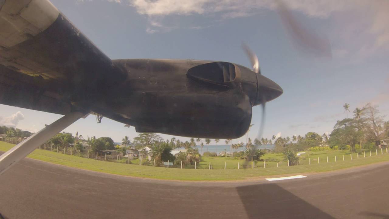 [HD] Fiji Airways DHC6 Twin otter Landing in Taveuni Airport