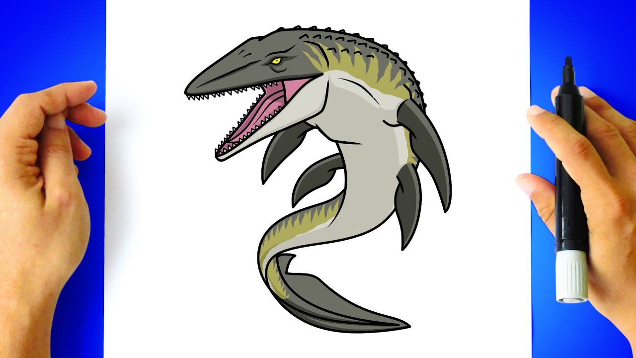 Como DESENHAR o MOSASSAURO - Cómo DIBUJAR un MOSASAURIO - Jurassic World Rebirth