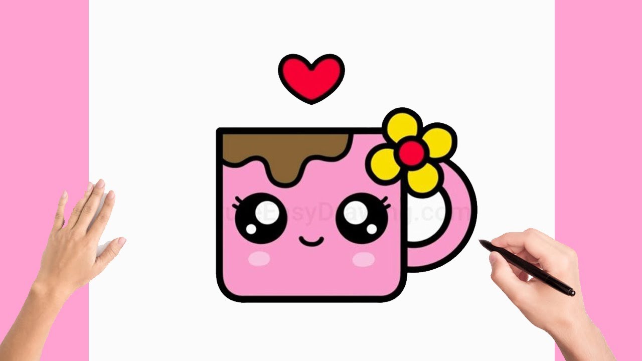 How To Draw Cute Cup - Cartoon Drawing Easy for Kids