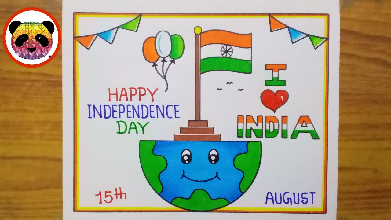 Independence Day Drawing / Independence Day Poster Drawing Easy Step By Step / 15 August Drawing