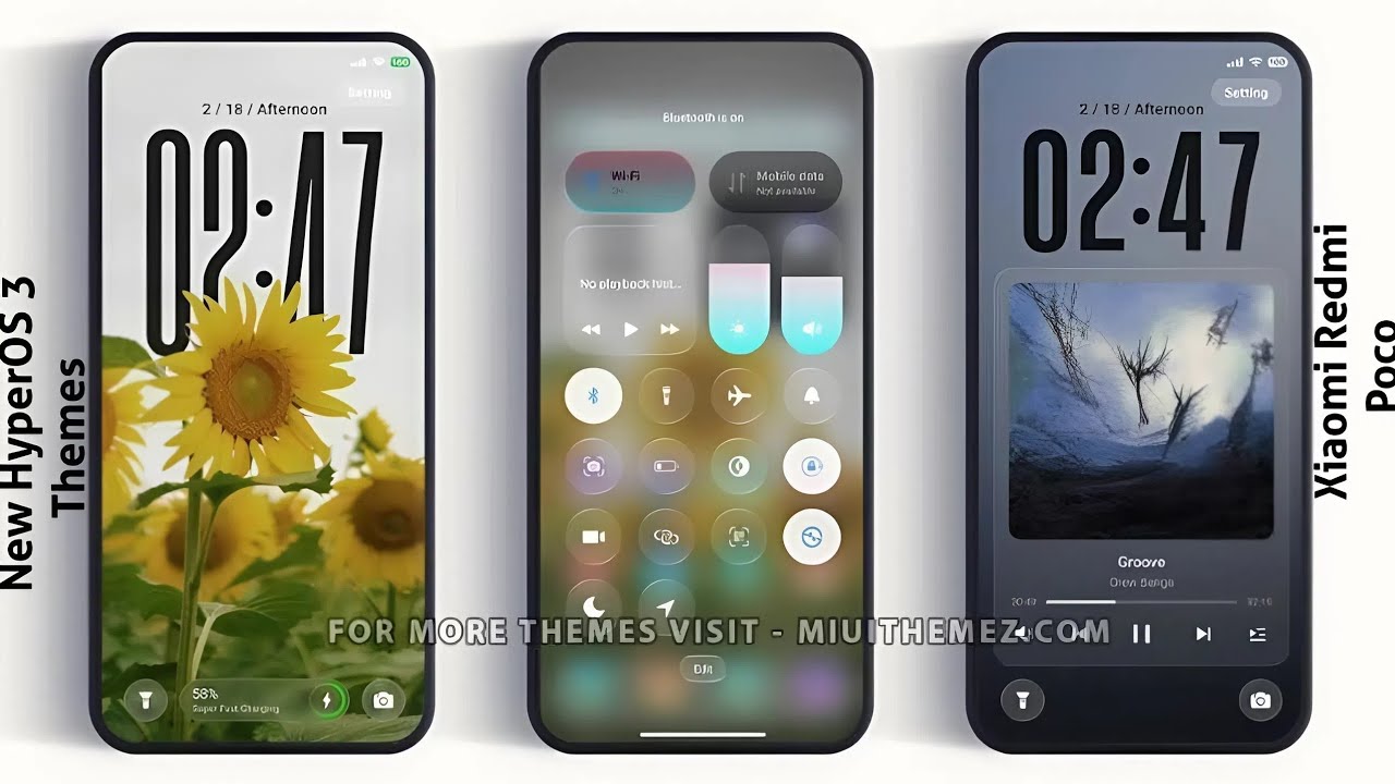 3 New HyperOS 3 control centre Themes for Xiaomi,Redmi,Poco | 3 Best HyperOS 3 Themes