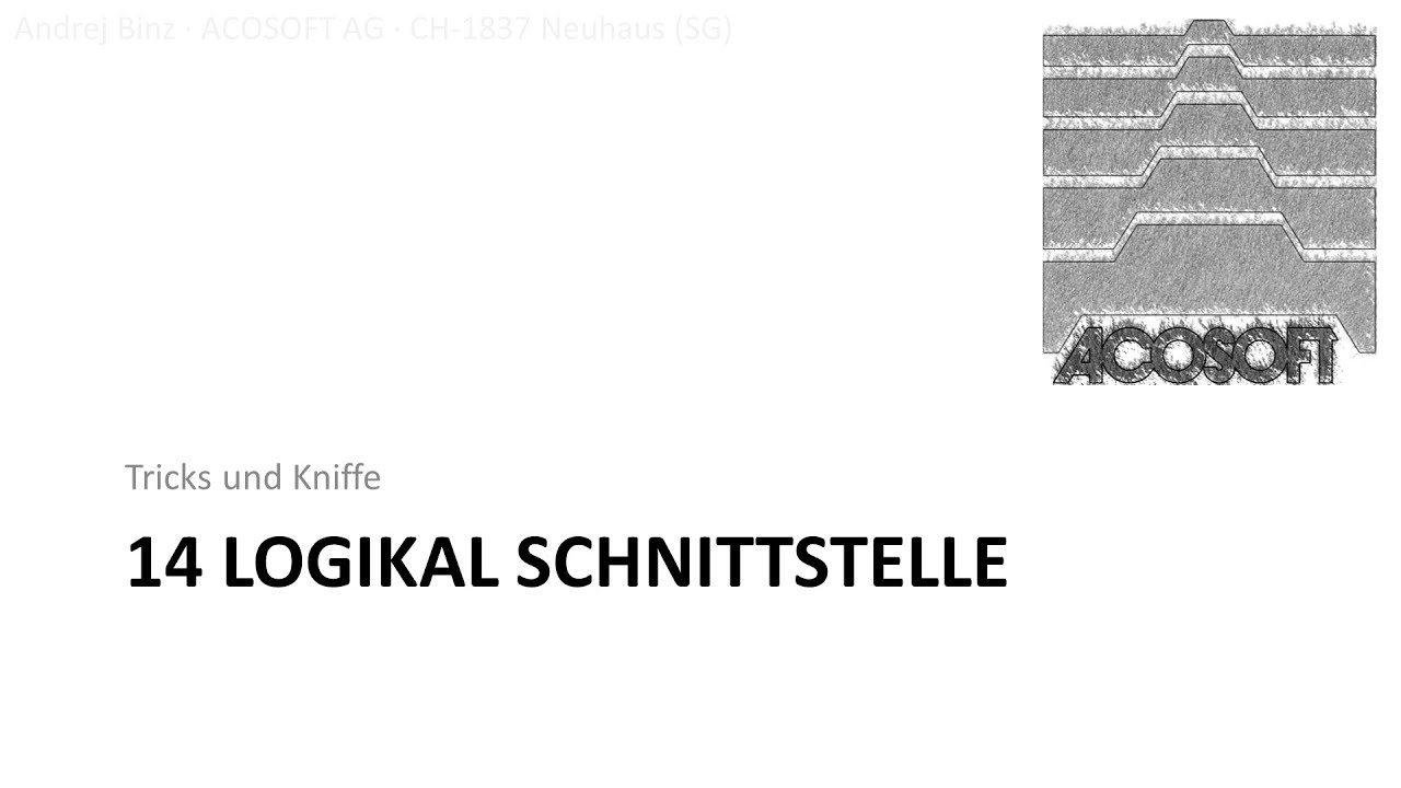 Tricks und Kniffe - 14 LogiKal Schnittstelle