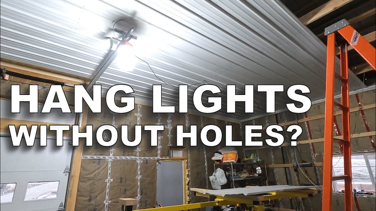 Подвесить магазинные светильники на металлический потолок без сверления отверстий в металле?