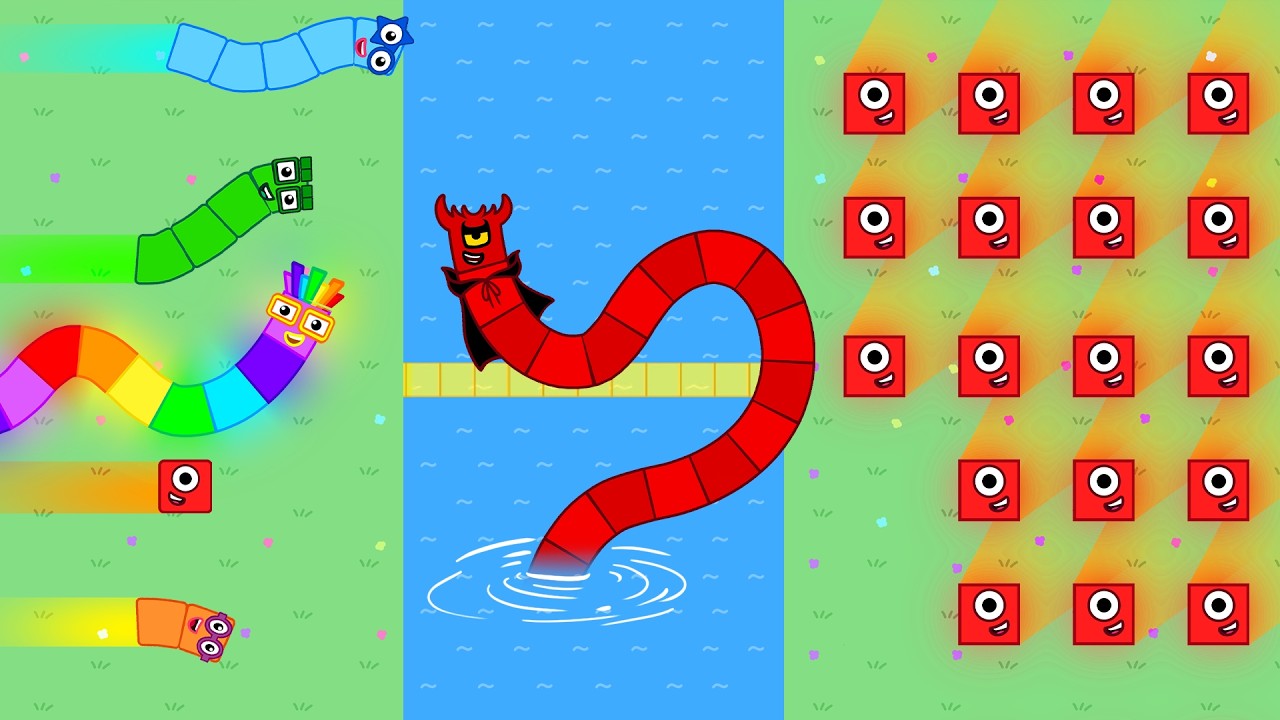 Hardest Maze Mayhem : Ultimate Numberblocks Snake 1 - 10 in the Maze Mayhem