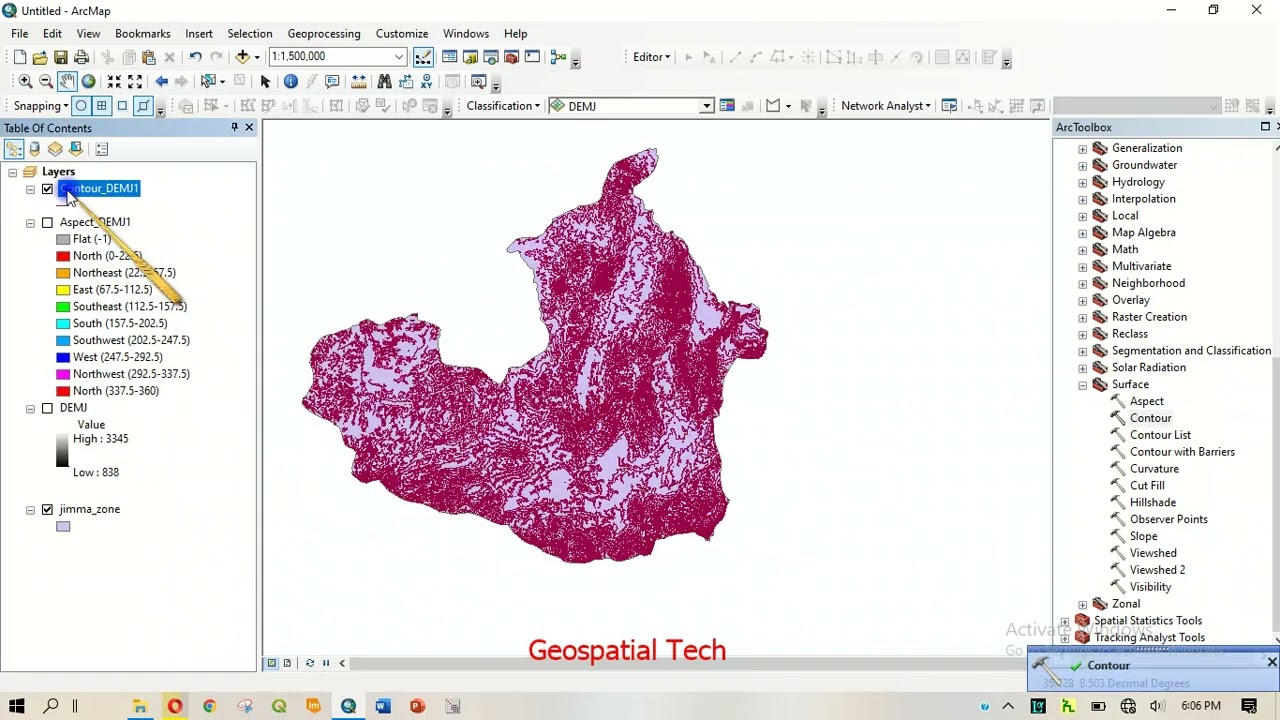 አማርኛ How to Generate Slope, Contour, Aspect and Hillshade from DEM Using ArcGIS (Amharic)