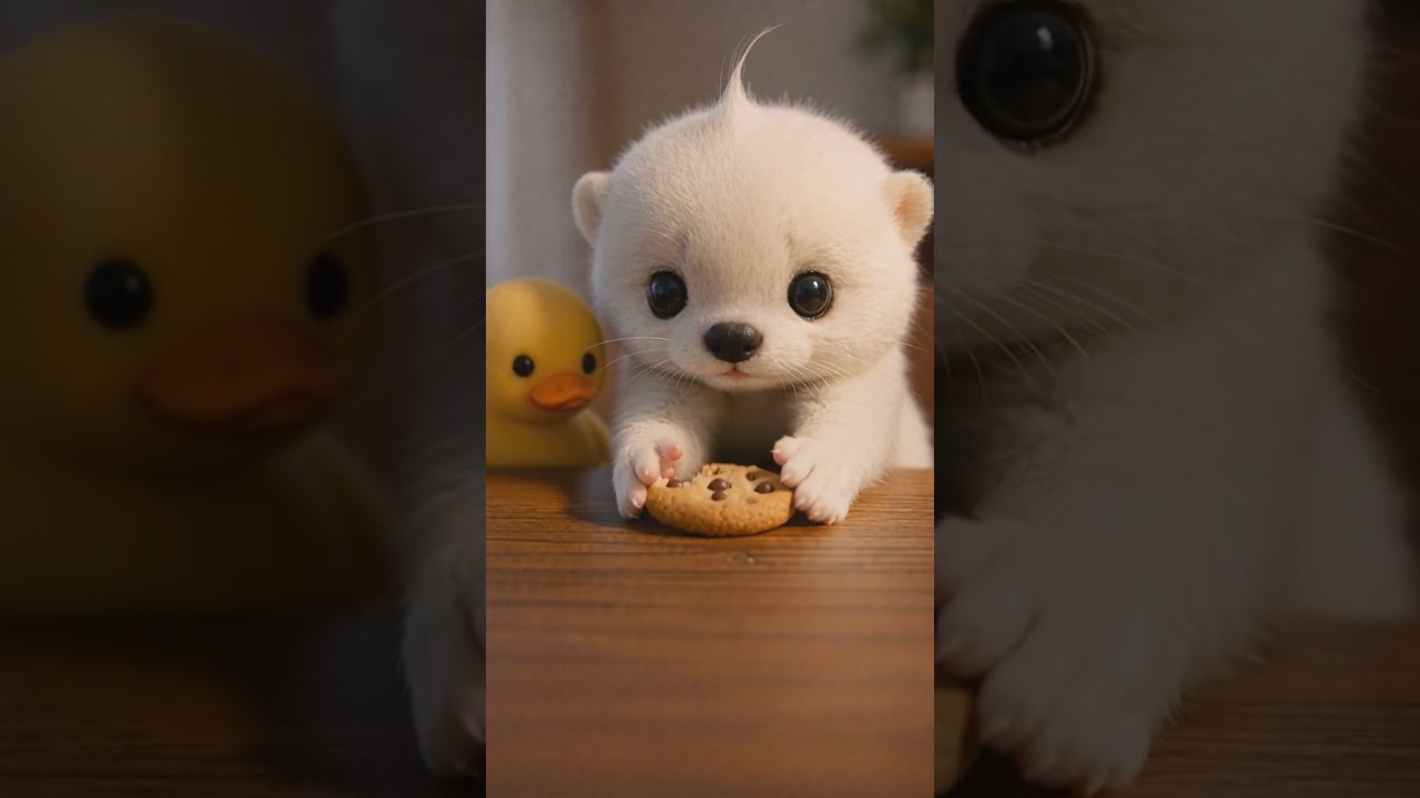 Haru Was Worried… Until the Duck Took a Bite 🦦🍪/ 괜히 걱정만 했던 하루 🦦🍪 