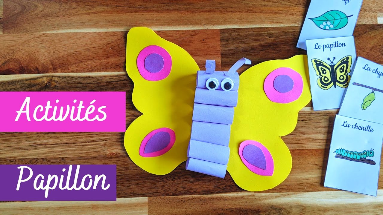 Activité manuelle papillon en papier montessori