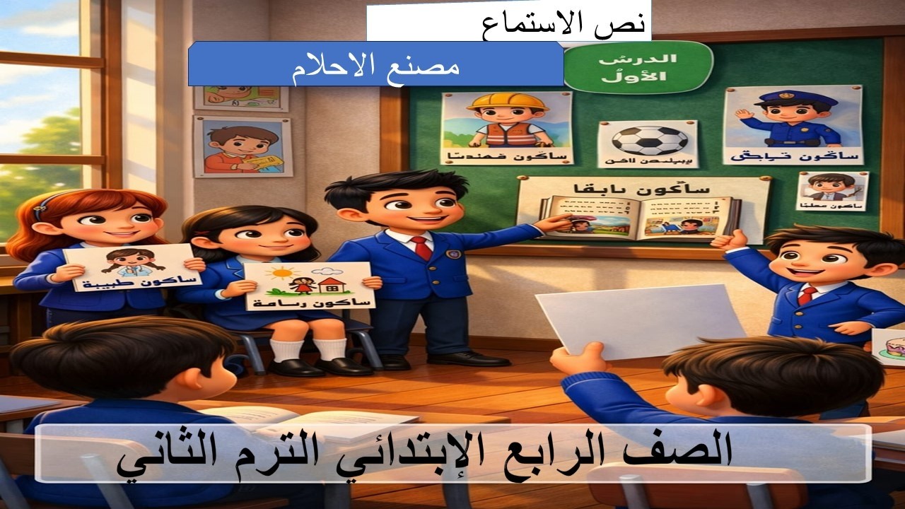 شرح نص الاستماع مصنع الأحلام | الصف الرابع الابتدائي الترم الثاني