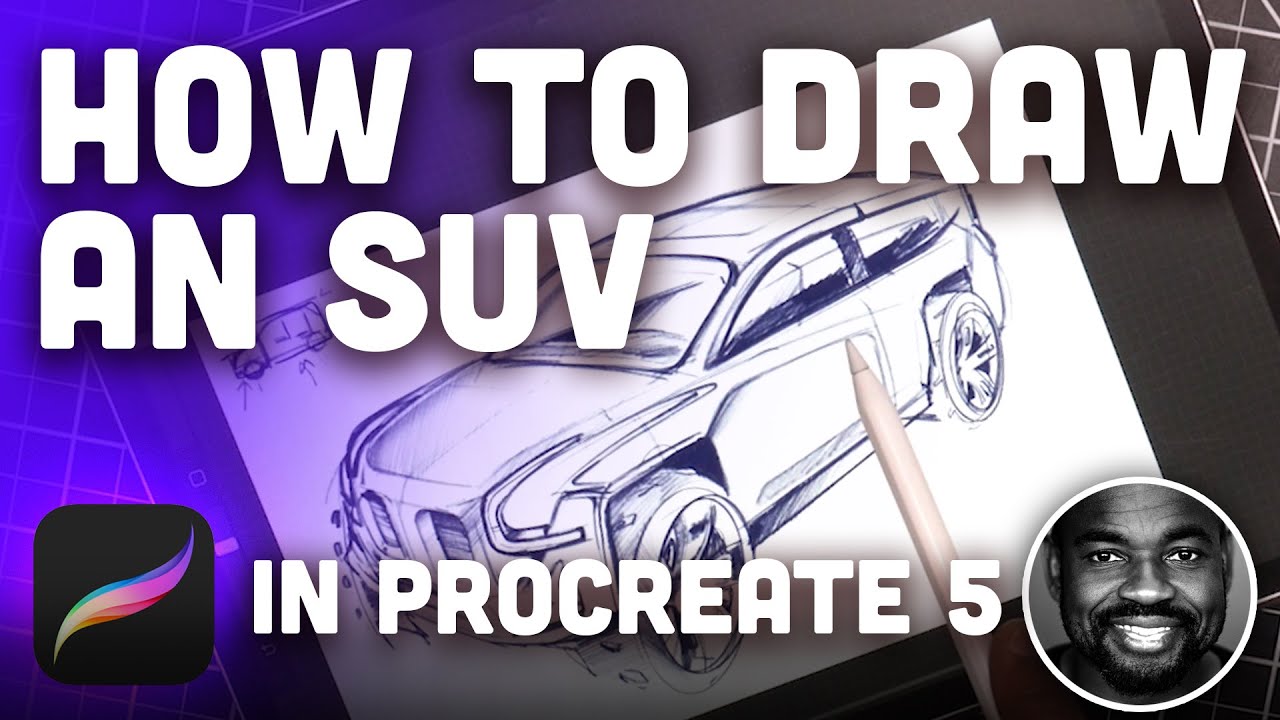 Sketch A Day: Industrial Design - How to Draw an SUV Truck in Procreate #procreate #ipadpro