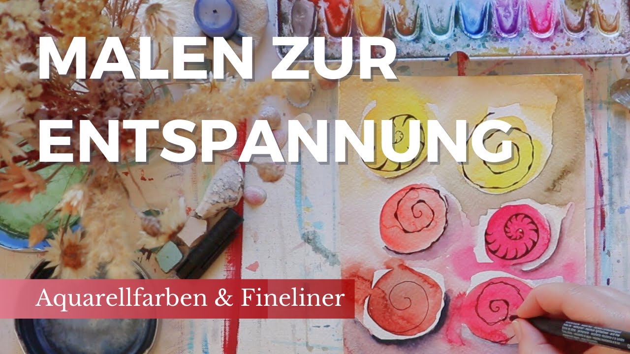 Malen zur Entspannung | Aquarellfarben und Fineliner