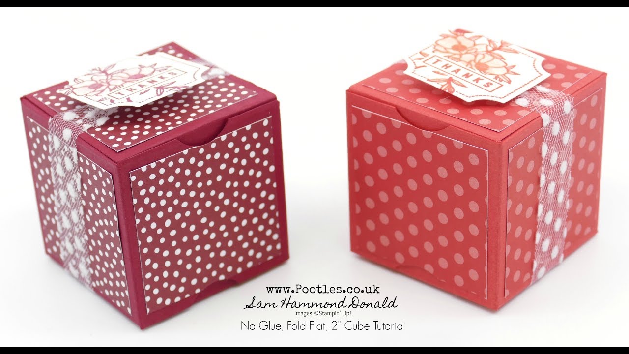 2 Inch Fold Flat, No Glue Box Tutorial using Stampin' Up! Supplies