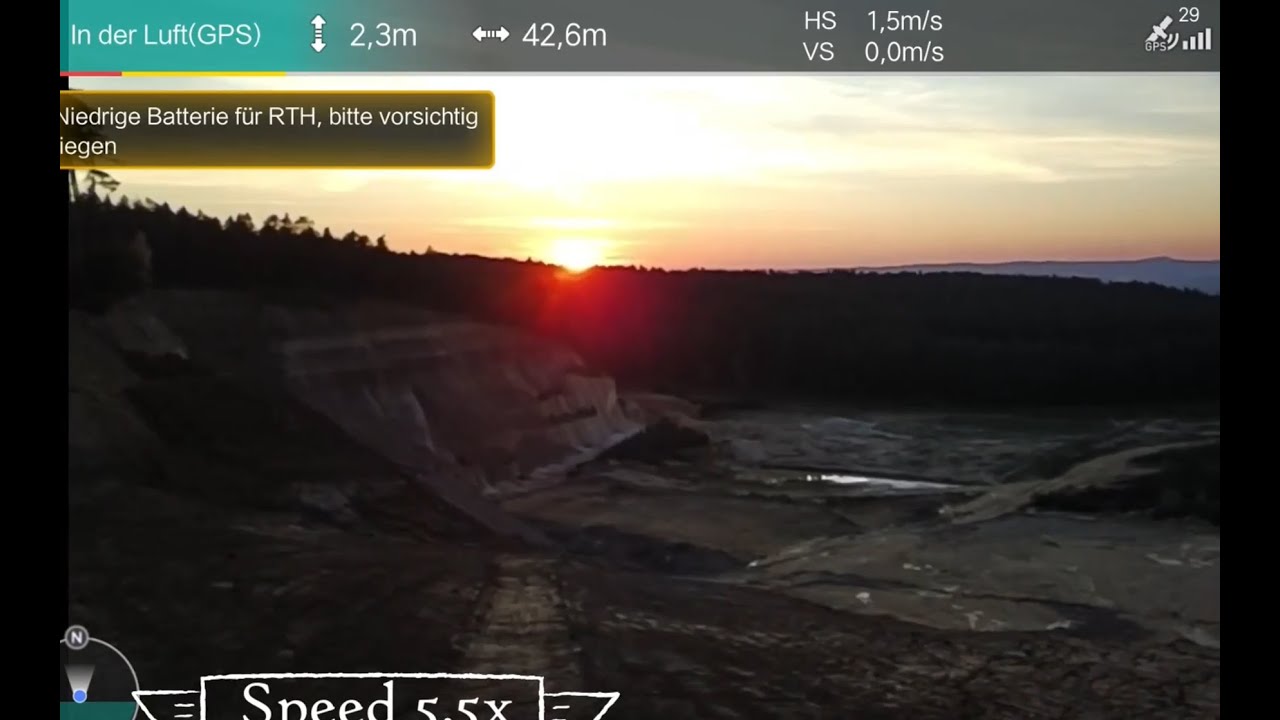 Fimi Mini 3 into the evening Sun  - Range Test up to 4,5km -