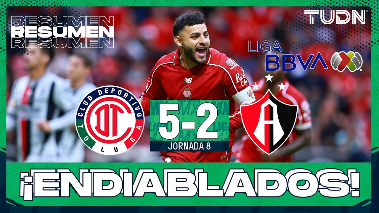 RESUMEN Y GOLES | Toluca vs Atlas | Liga MX - Jornada 8 Apertura 2026 | TUDN