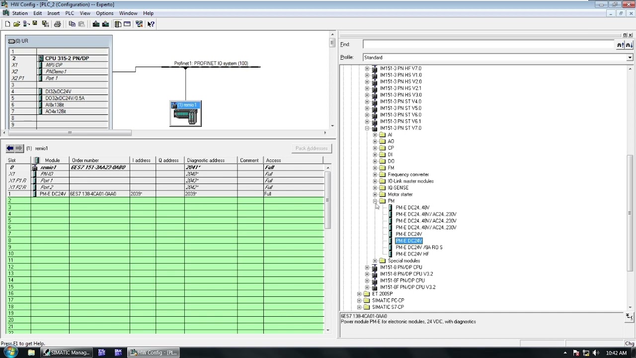 Configuración de Modulo ET200S vía PROFINET IO en Step 7
