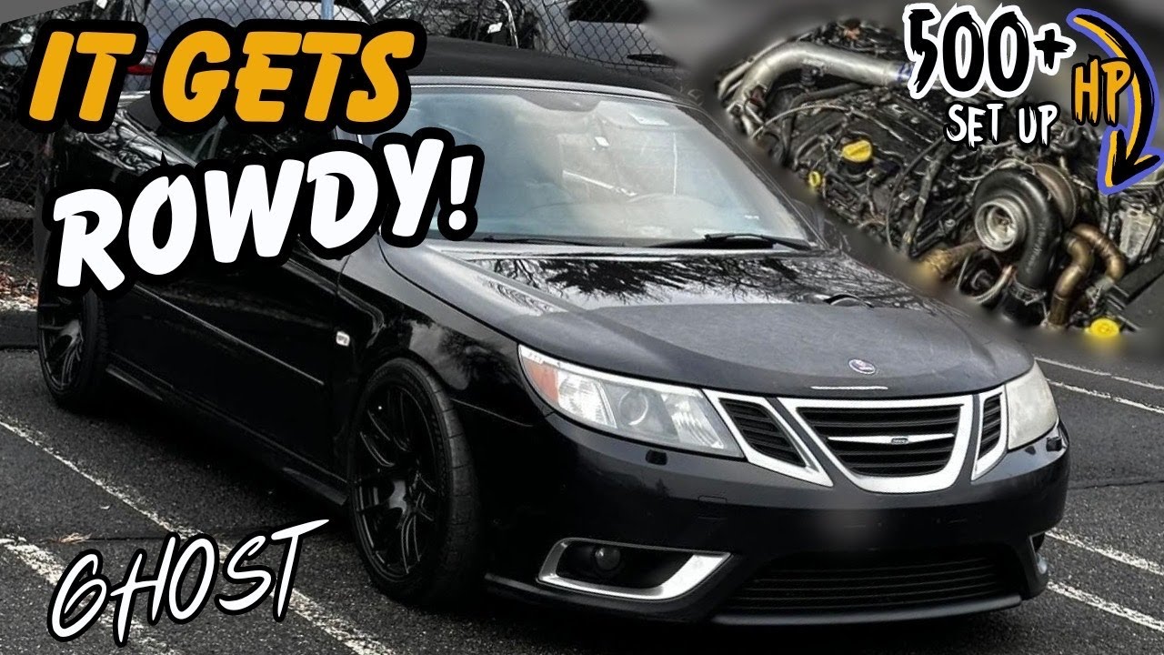 FINALLY GOT TO DO SOME PULLS  IN MY 500hp BIG TURBO SAAB 9-3 AERO CONVERTIBLE [POV DRIVE]
