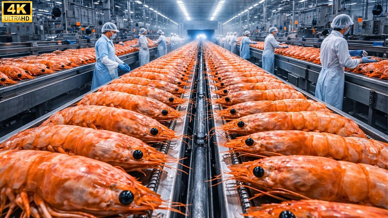 Dentro de una Fábrica que Transforma Camarones Enteros en Productos Congelados — 5 Millones por Mes