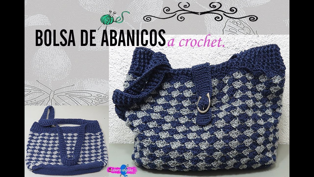 BOLSA DE ABANICOS A CROCHET. | Labores Angélika |