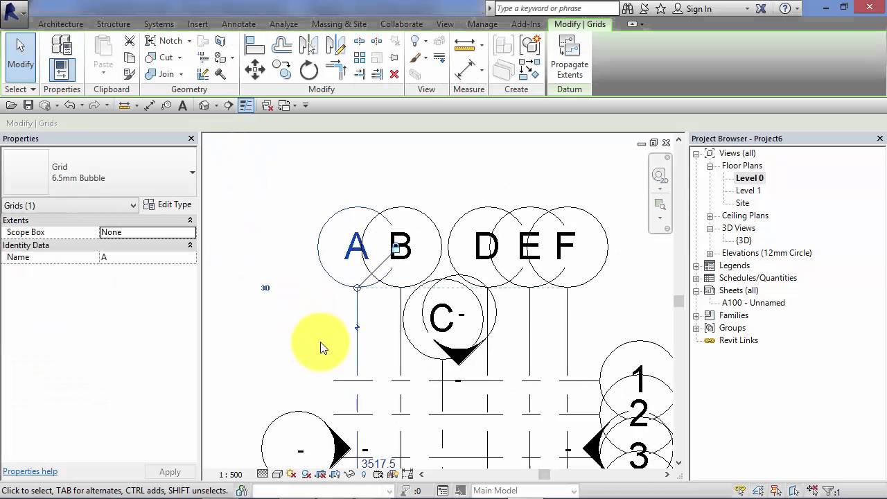Модуль 3: Раздел 8: Revit Architecture: Структурные сетки