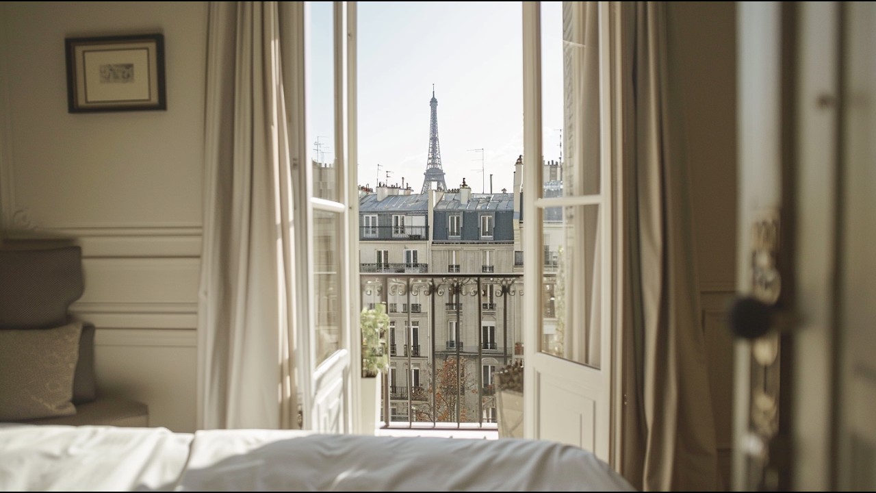 [playlist] 파리 에펠탑 뷰 호텔, 창가로 스며든 나른한 정오 ㅣEiffel Tower View Suite | Relaxing Jazz Music