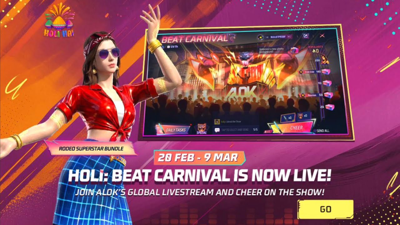 Holi Carnival Event Free 🥰🔥! Free Fire New Event FF New Event Upcoming Events In Free Fire