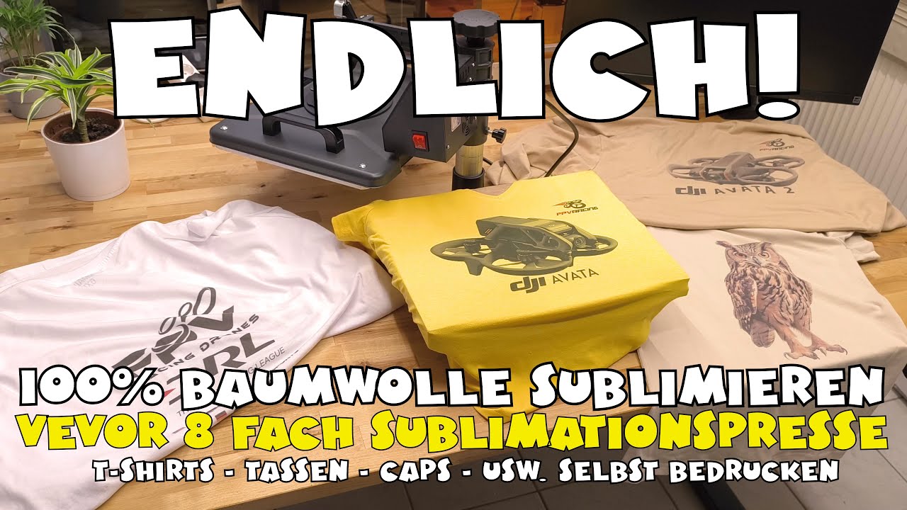 100% Baumwolle sublimieren - VEVOR 8in1 Transferpresse Sublimation