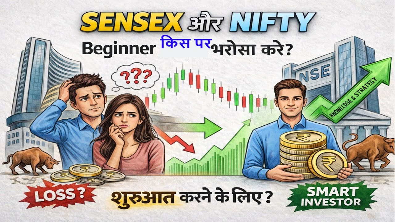 Sensex & Nifty 50 Explained in Hindi/ Sensex vs Nifty Difference in Hindi | Beginner Guide