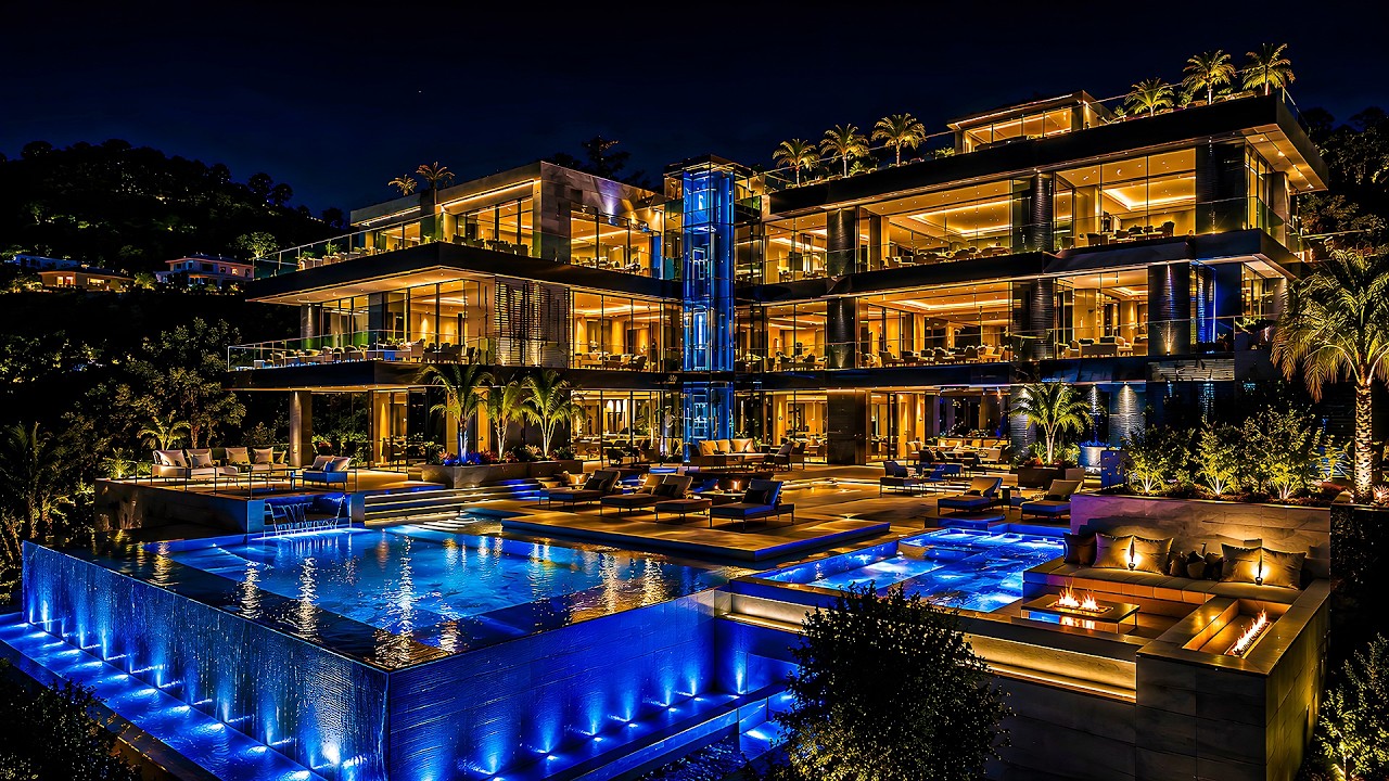 Inside This STUNNING Modern Mega Mansion at Night ✨ | Luxury House Tour 4K