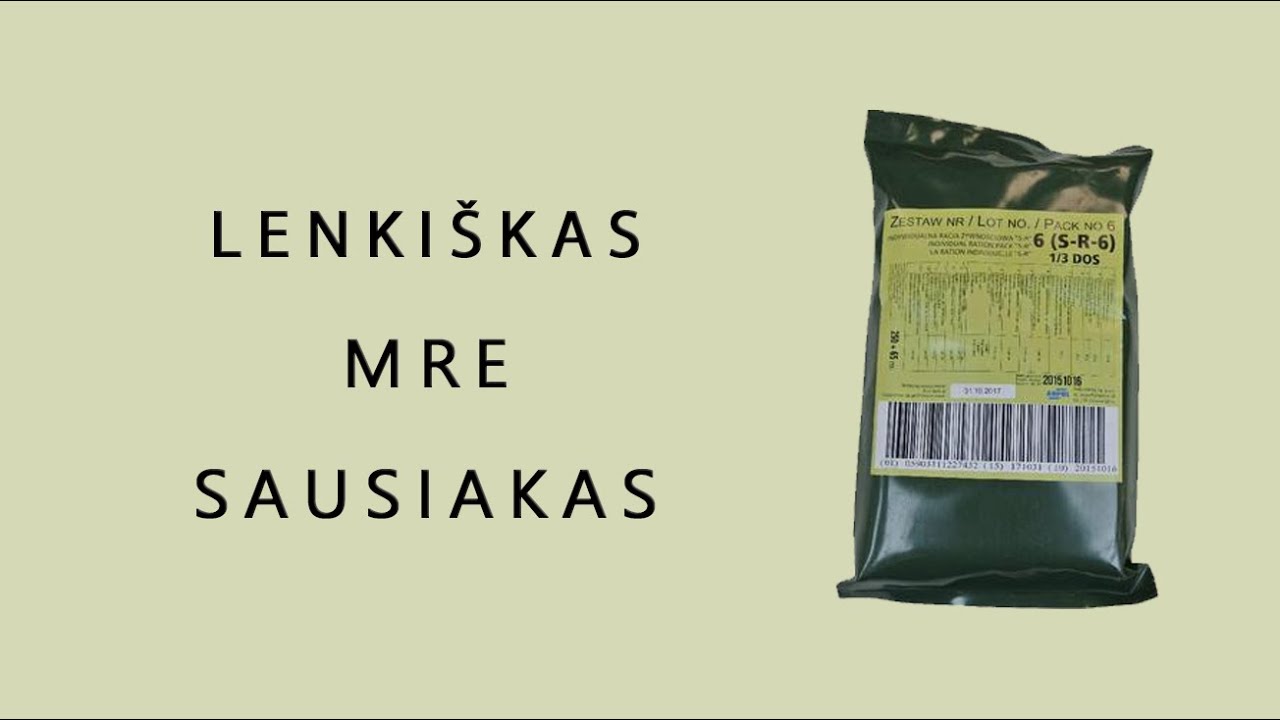Lenkiškas 8 val. MRE sausas maisto davinys