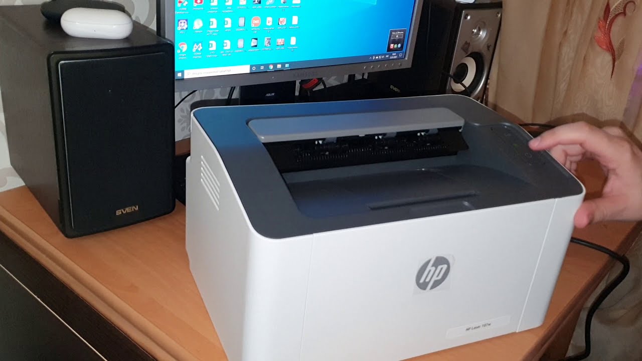 Підключення принтера HP Laser 107w  по дроту, Wi-Fi, з смартфона Samsung.