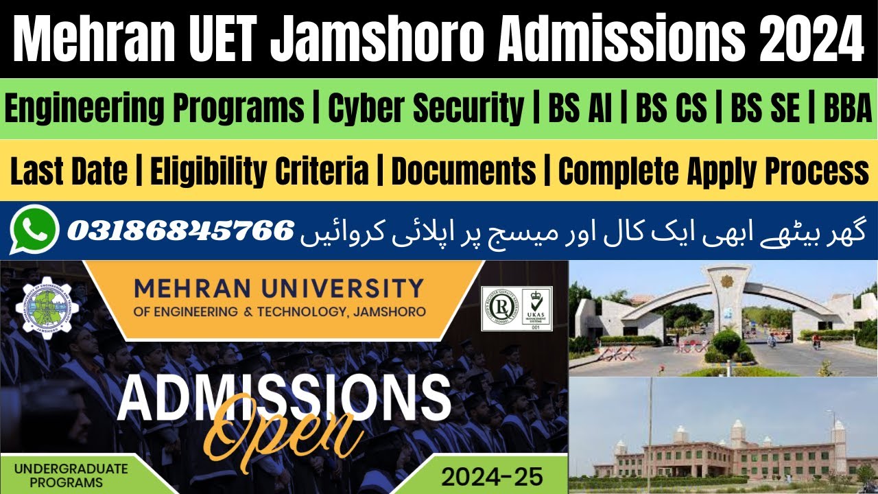 Mehran University of Engineering And Technology Jamshoro Admission 2024 | MUET Admission 2024