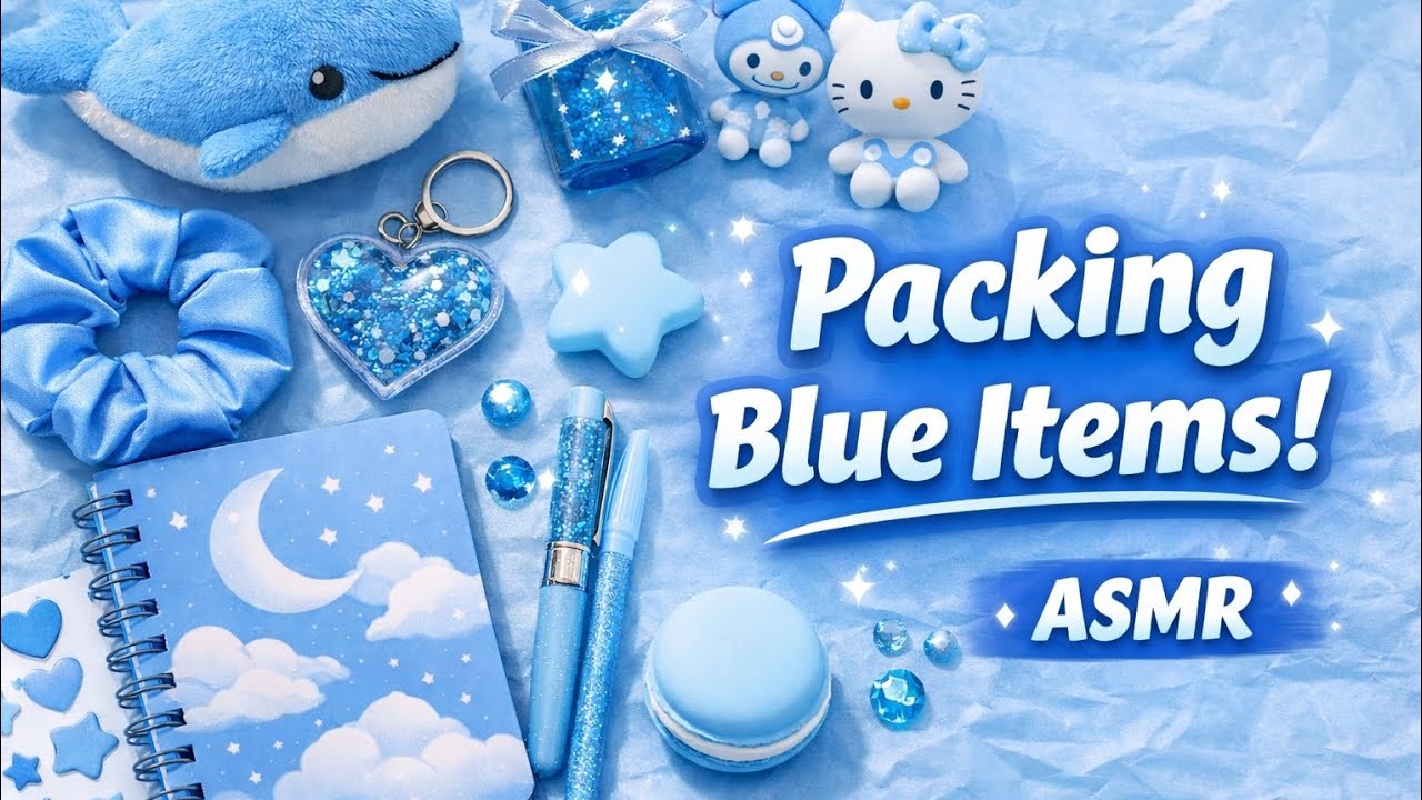 ASMR 💙 Packing All Blue Themed Orders So Satisfying! #BlueAesthetic #SmallBusinessASMR #BlueASMR