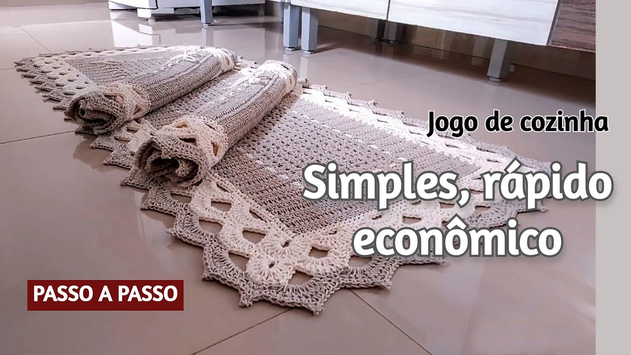 JOGO DE COZINHA EM CROCHÊ PASSO A PASSO SIMPLES E FÁCIL COMPLETO