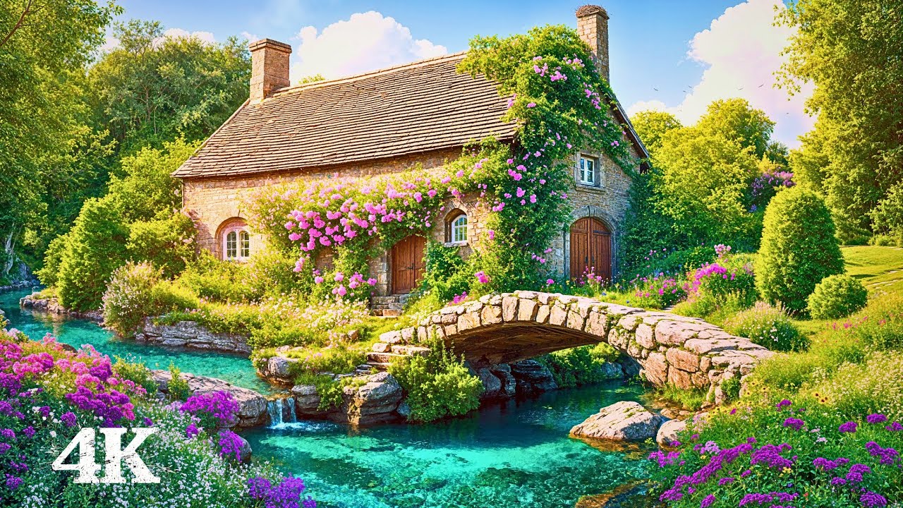 Spring Cottage Garden Ambience | Fall Asleep in 3 Minutes with Calming Water & Relaxing Bird Sounds