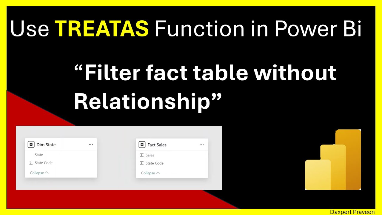 TREATAS DAX in Power BI | Create customized Relationship | Data Analyst | Inactive Relationship
