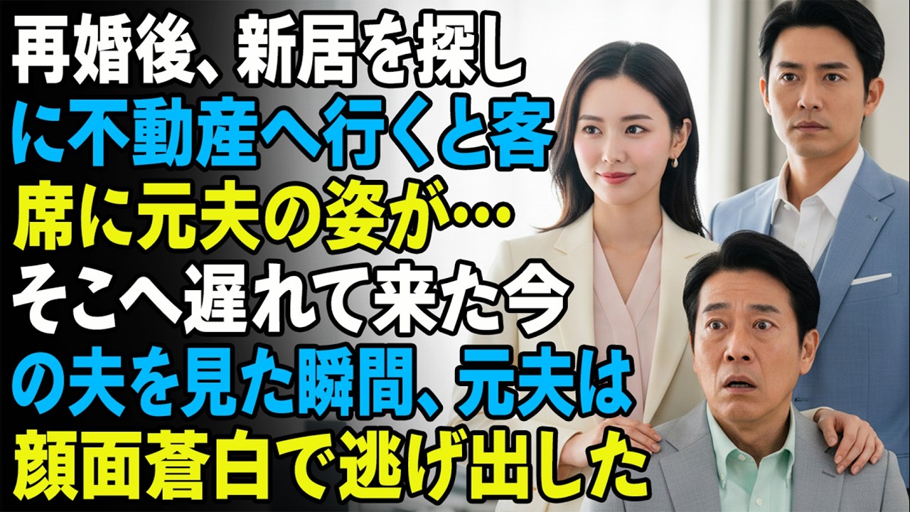 再婚後、新居を探しに不動産へ行くと客席に元夫の姿が…そこへ遅れて来た今の夫を見た瞬間、元夫は顔面蒼白で逃げ出した