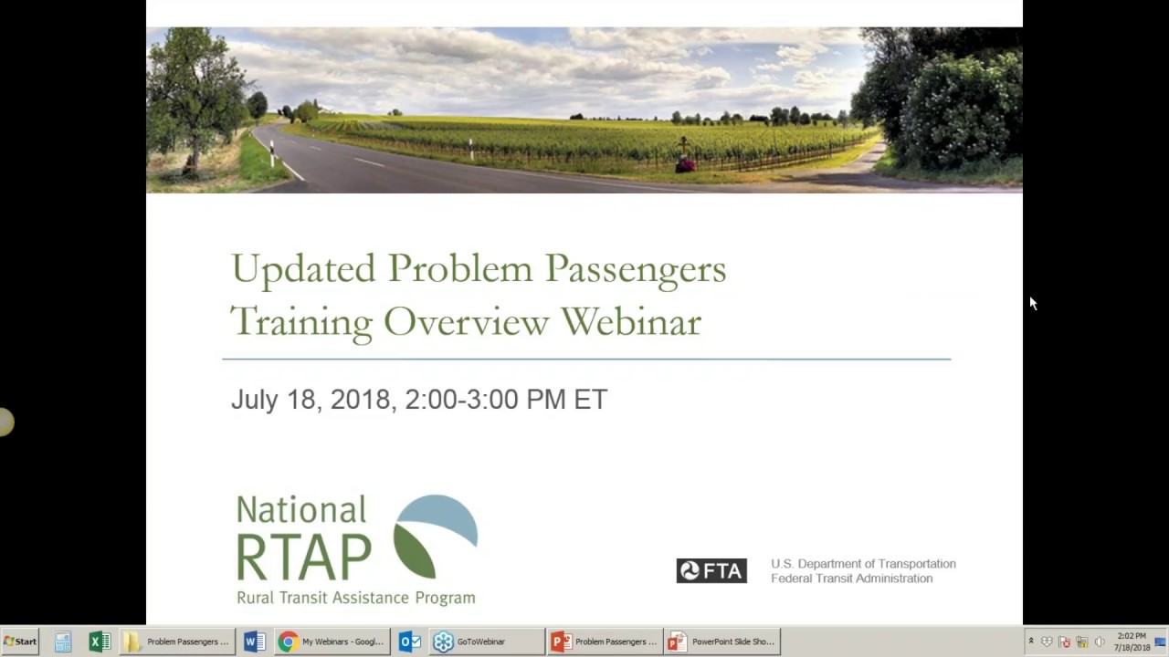National RTAP Webinar: Updated Problem Passengers Training Overview