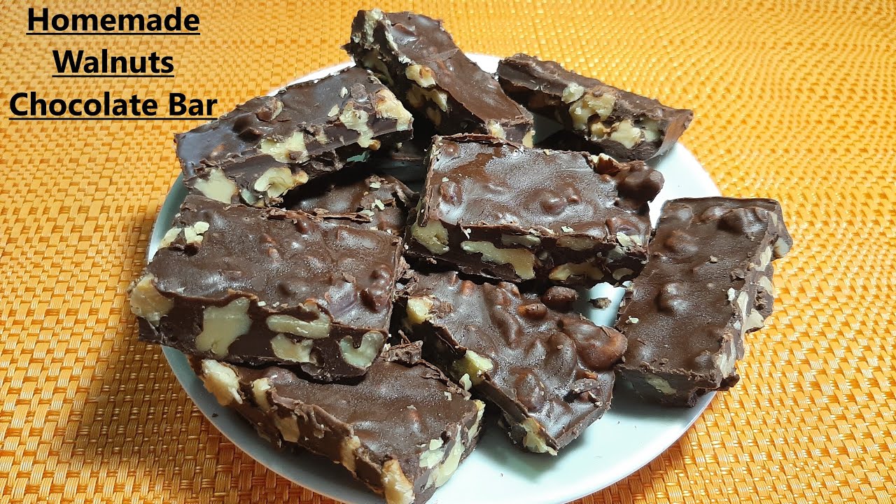 Healthy Walnut & Chocolate Bar Recipe By Nasta Recipes | Homemade Chocolate Bar