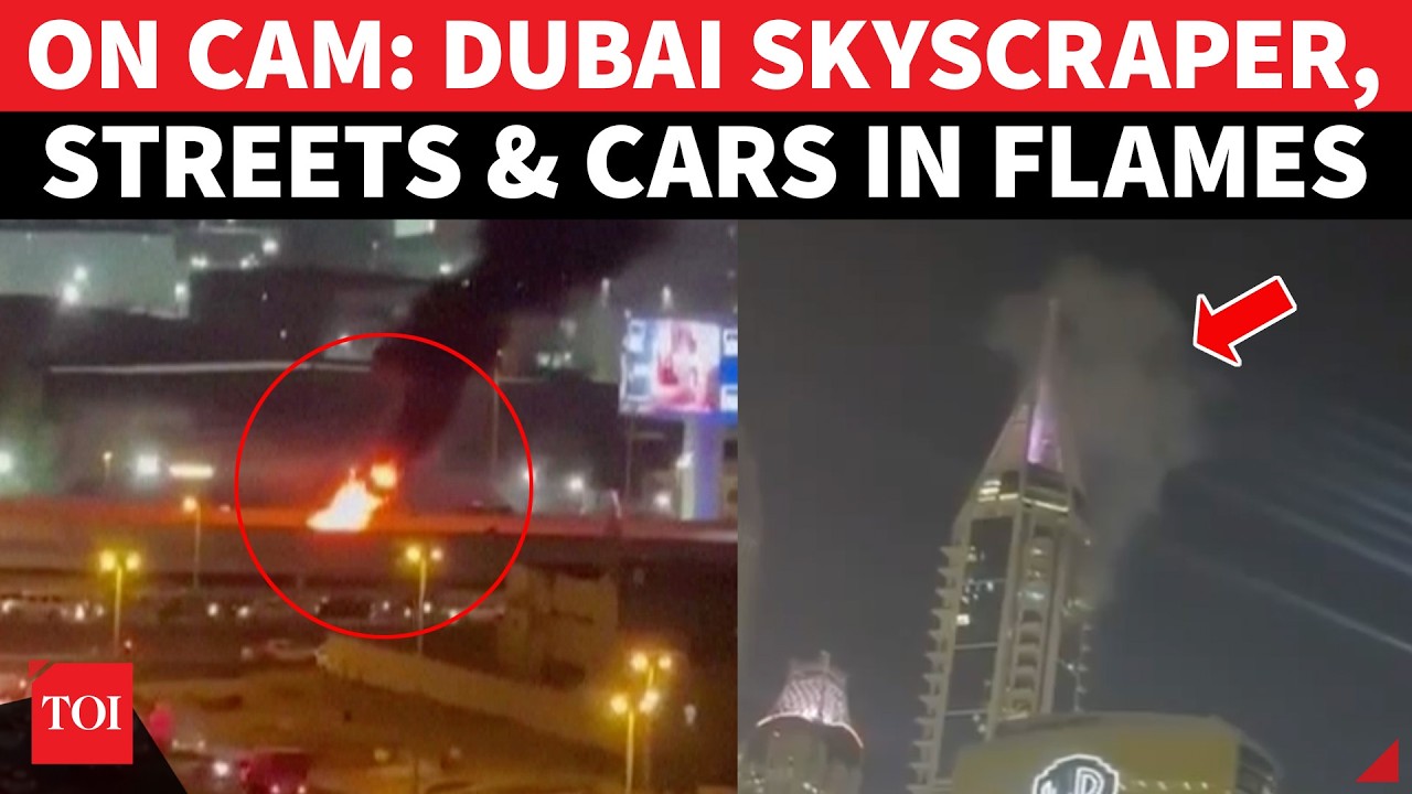 Dubai Rocked By Iran Drone Attack; Car Engulfed In Fire On Busy Road, 90-Story Marina Building Hit