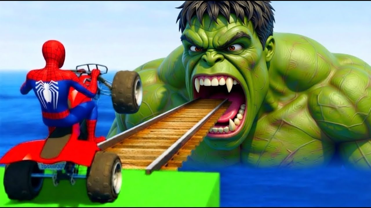 SPIDER-MAN 🔥 Vs Ironman vs Hulk vs Batman - Funny GTA 5 Superhero Race