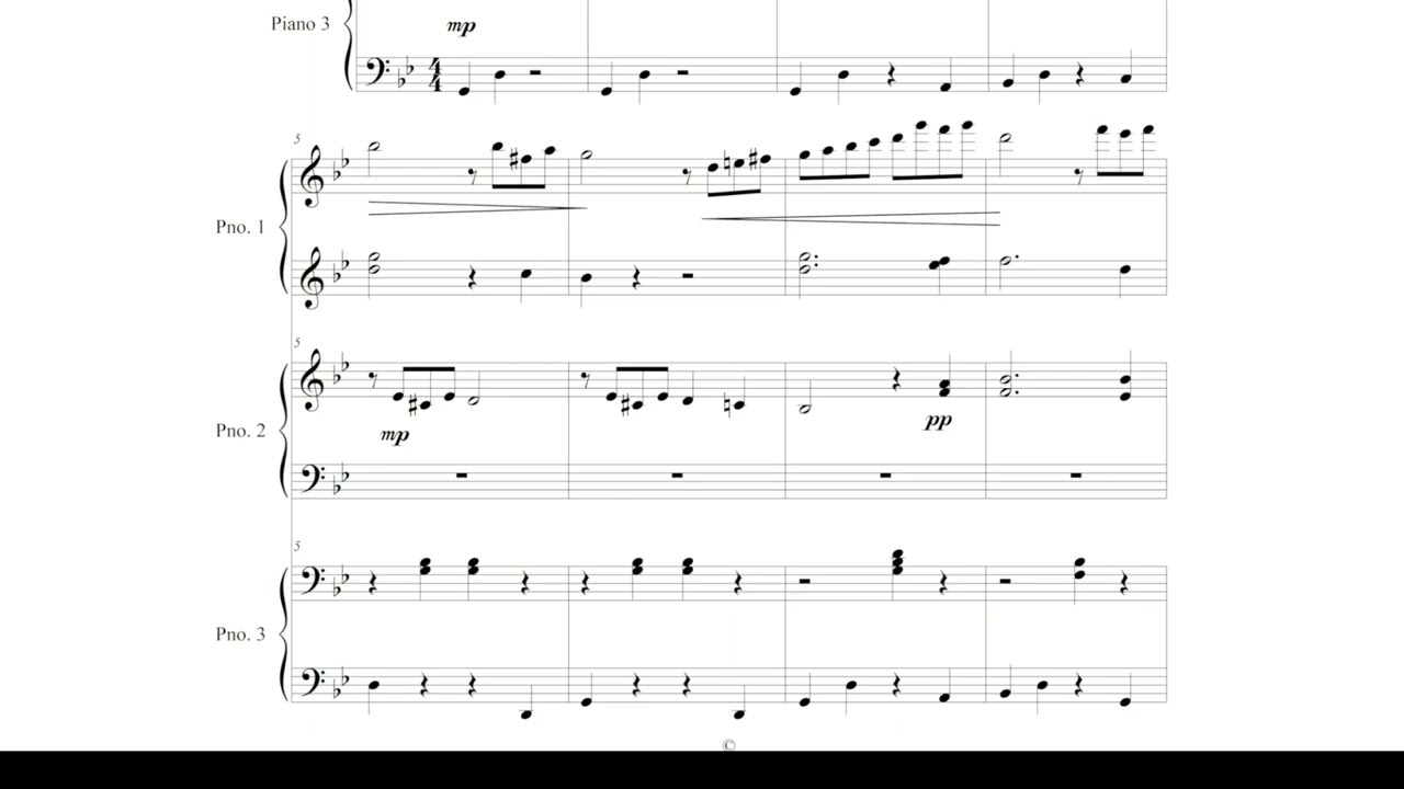 Tchaikovsky |June Barcarolle |1 piano 6 hands