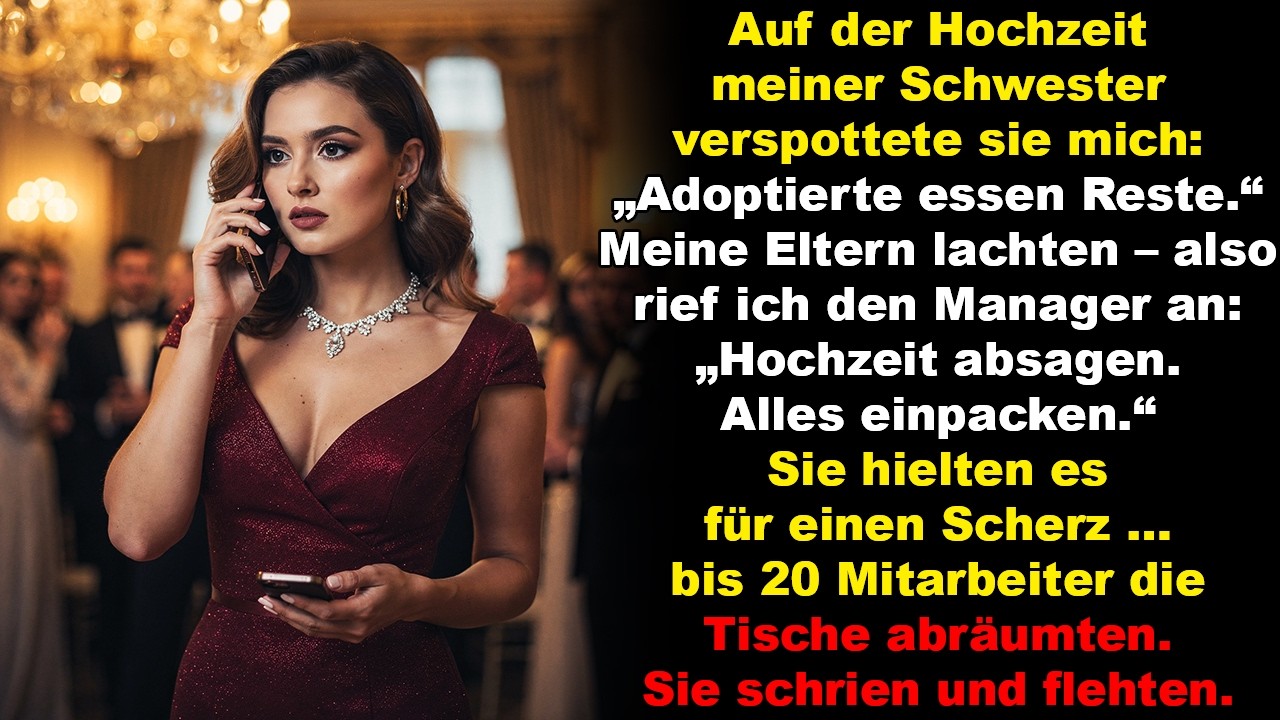 Meine Adoptivtochter wurde gedemütigt – ich rief an und stoppte die Hochzeit in 20 Minuten.