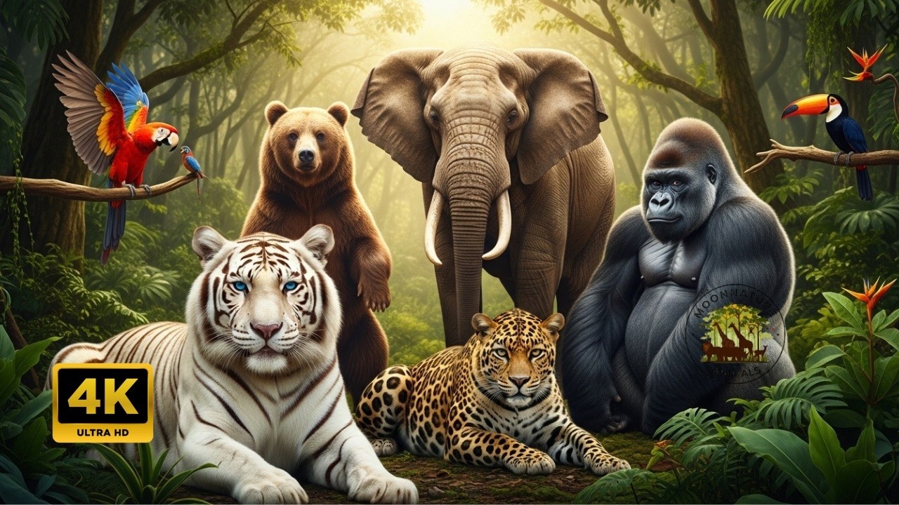 Wild Jungle Animals in 4K ULTRA HD | Cinematic Wildlife Experience (60FPS)