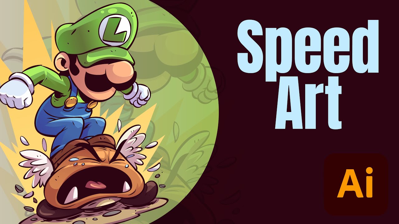 Luigi Vector Speedart | Adobe Illustrator 