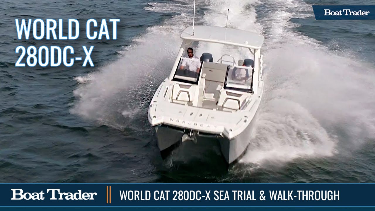 World Cat 280DC-X Power Catamaran Sea Trial Video Review