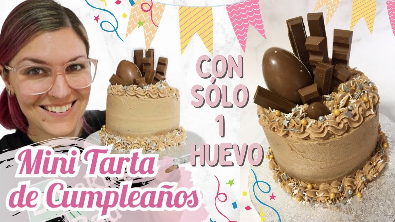 MINI TARTA de CUMPLEAÑOS *Pastel de Cumpleaños PEQUEÑO Y FÁCIL DE HACER*