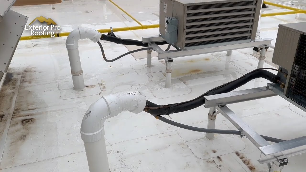 How to eliminate roofing pitch pockets - Learn to build a Goose neck or Candy Cane for HVAC line set