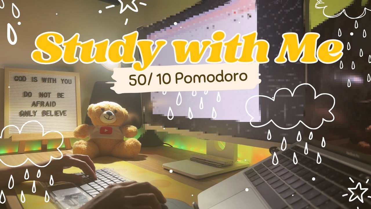 2-HOUR STUDY WITH ME | 50/10 Pomodoro | 🌧 Rain Sounds | 3/6/26