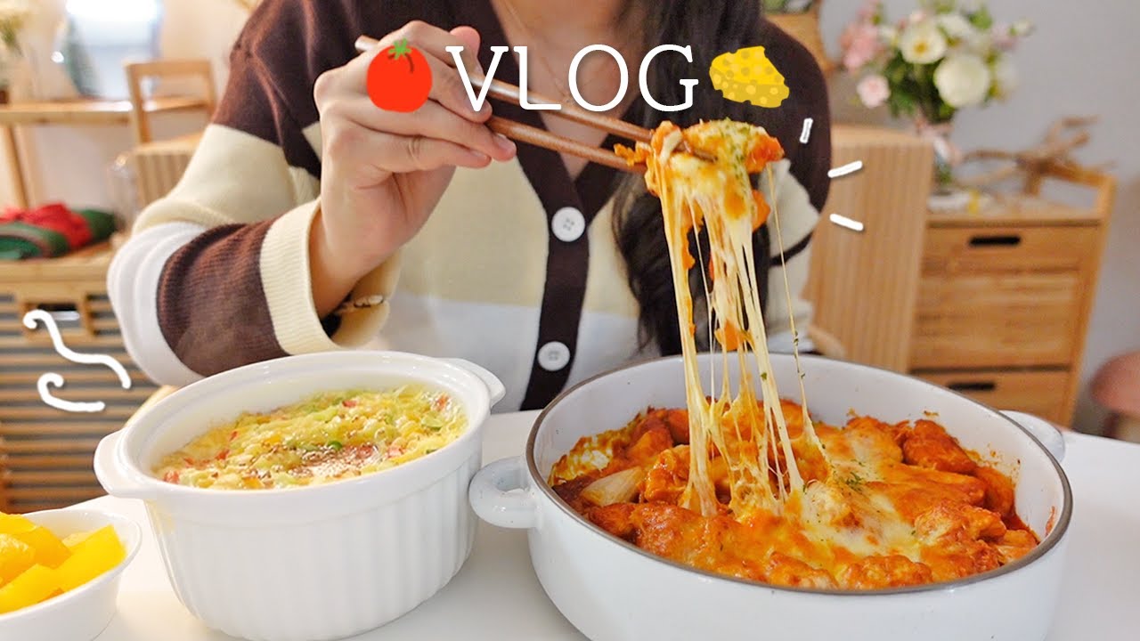 SUB) изготовление горячей кожи из перцового дюнделя Jangkalguksu🍲, и острый сыр булдак🧀