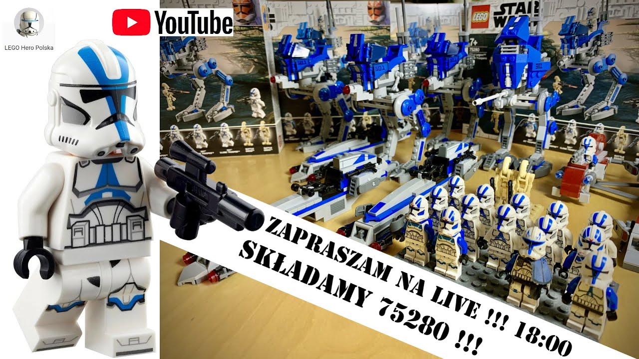 LEGO 75280 STAR WARS ŻOŁNIERZE KLONY Z 501.LEGIONU - LIVE - ZAPROSZENIE - LHP
