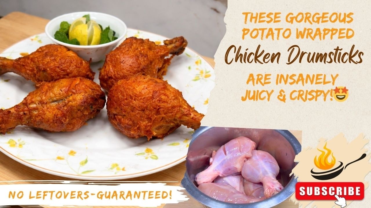 These Drumsticks Are Wrapped In Potato🍗🥔Ramzan Special Fried Chicken| Crispy Potato Coated Chicken
